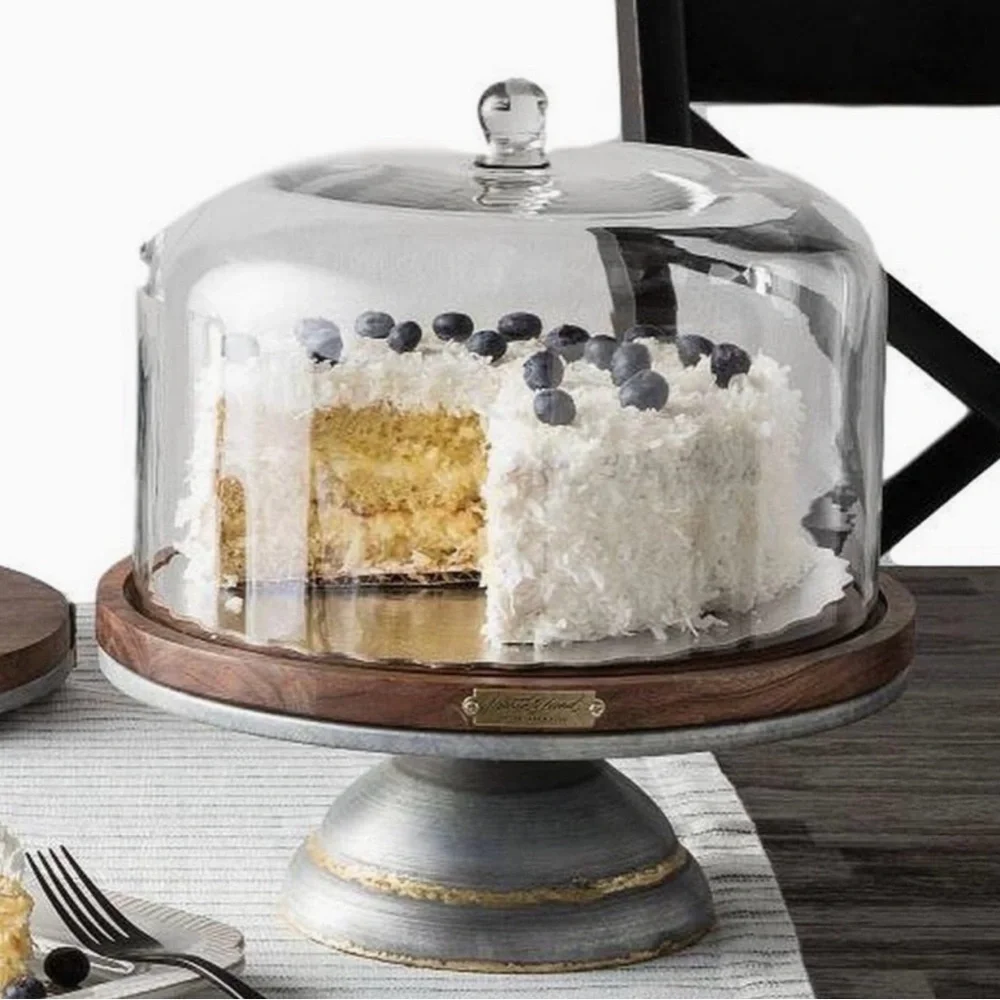 Hearth and Hand With Magnolia Rustic Covered Dome Cake Stand Plate BRAND NEW